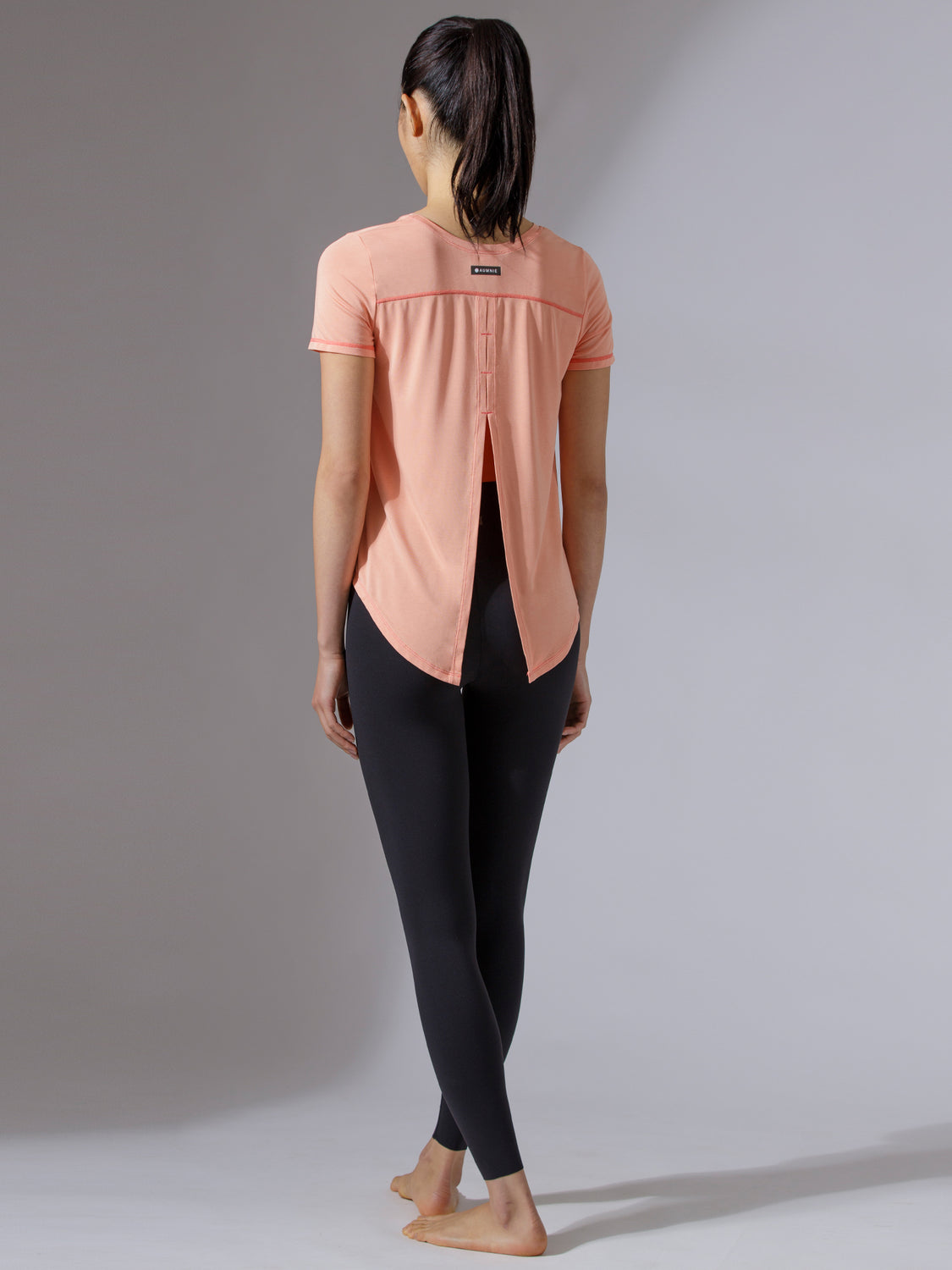 BACK TIE EVERYDAY SHORT SLEEVE TEE, PEACH