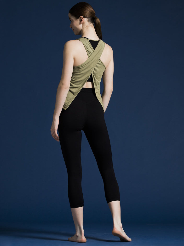 OPEN BACK CROP TOP, SAGE