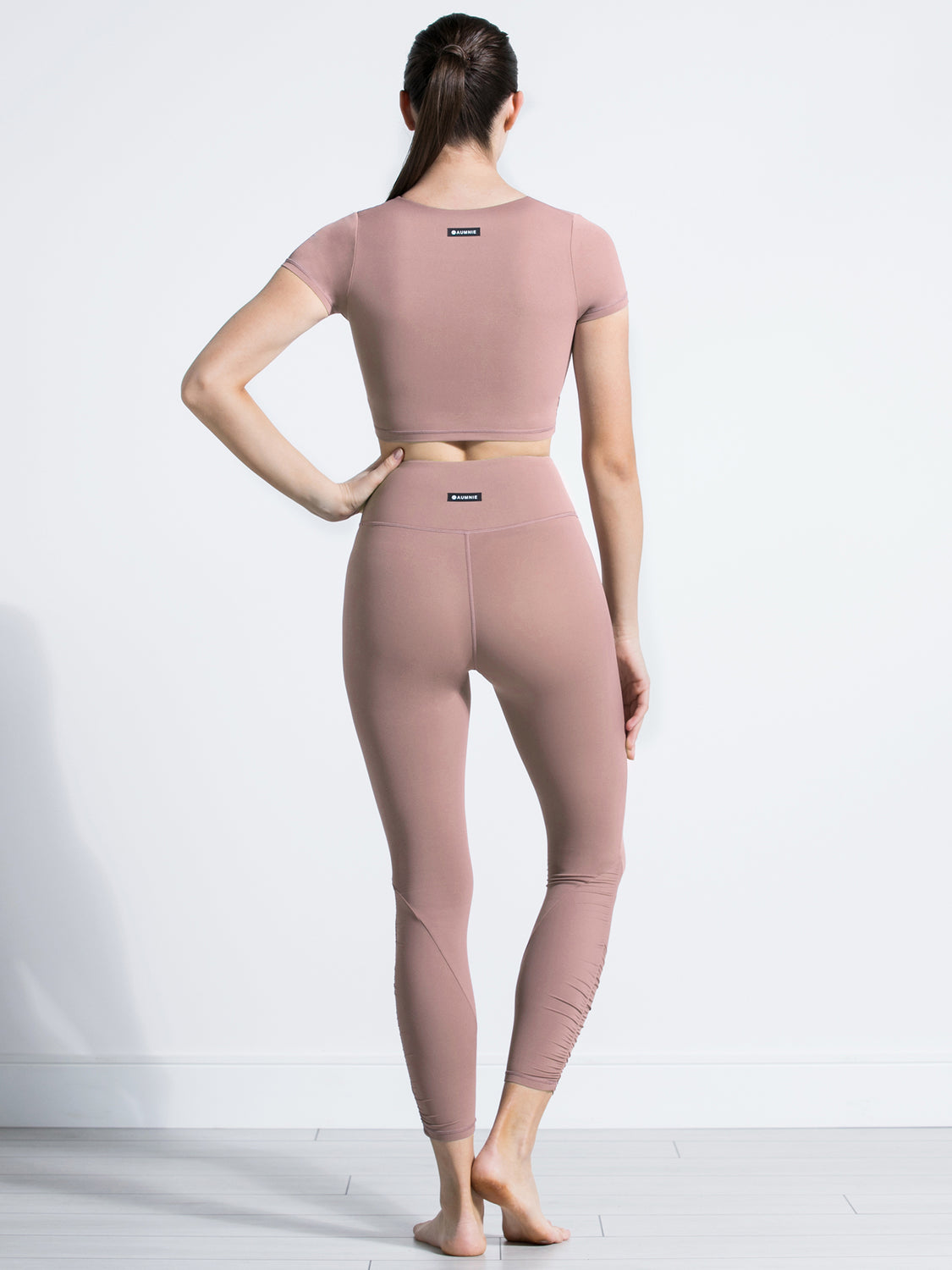 RUCHED NUDE PANTS,ASH MAUVE