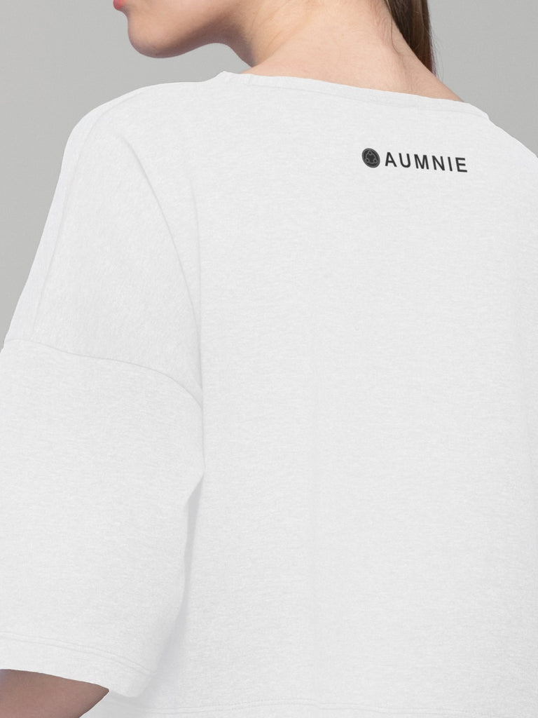 BE DIFFERENT OVERSIZED CROPPED TEE, WHITE