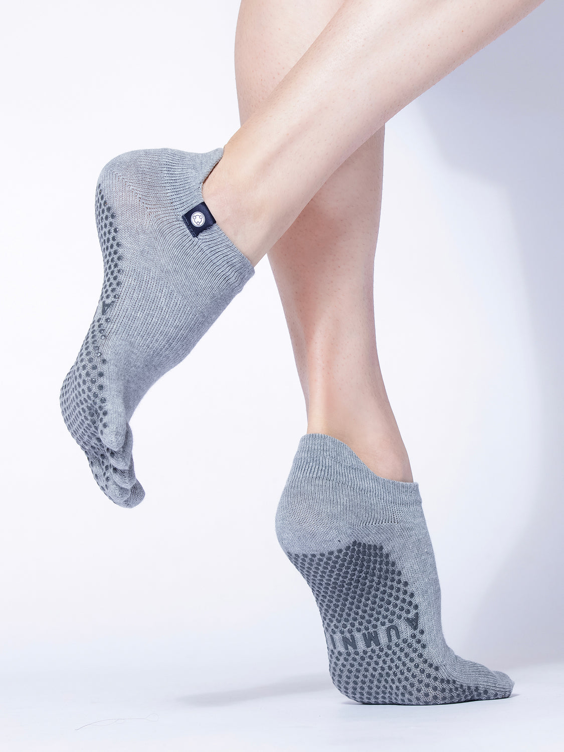 FULL TOE YOGA ANKLE SOCKS, GREY