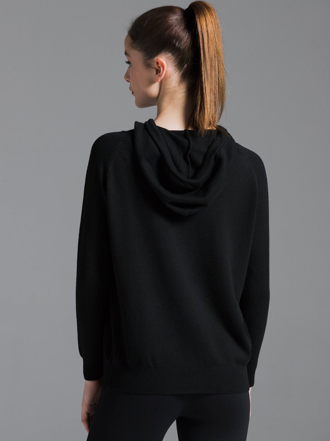 SOFT KNIT HOODIE, BLACK
