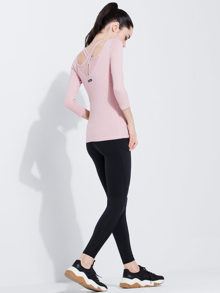 PARALLEL 3/4 SLEEVE TEE, BLUSH
