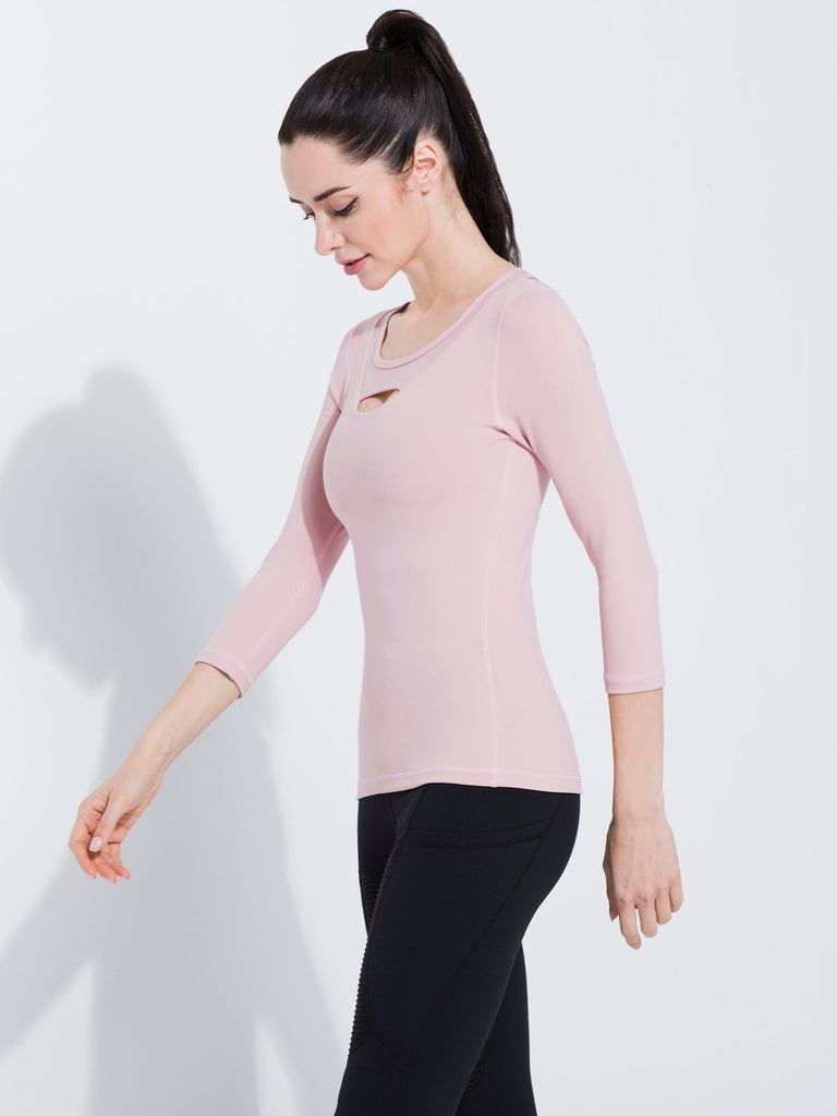 PARALLEL 3/4 SLEEVE TEE, BLUSH