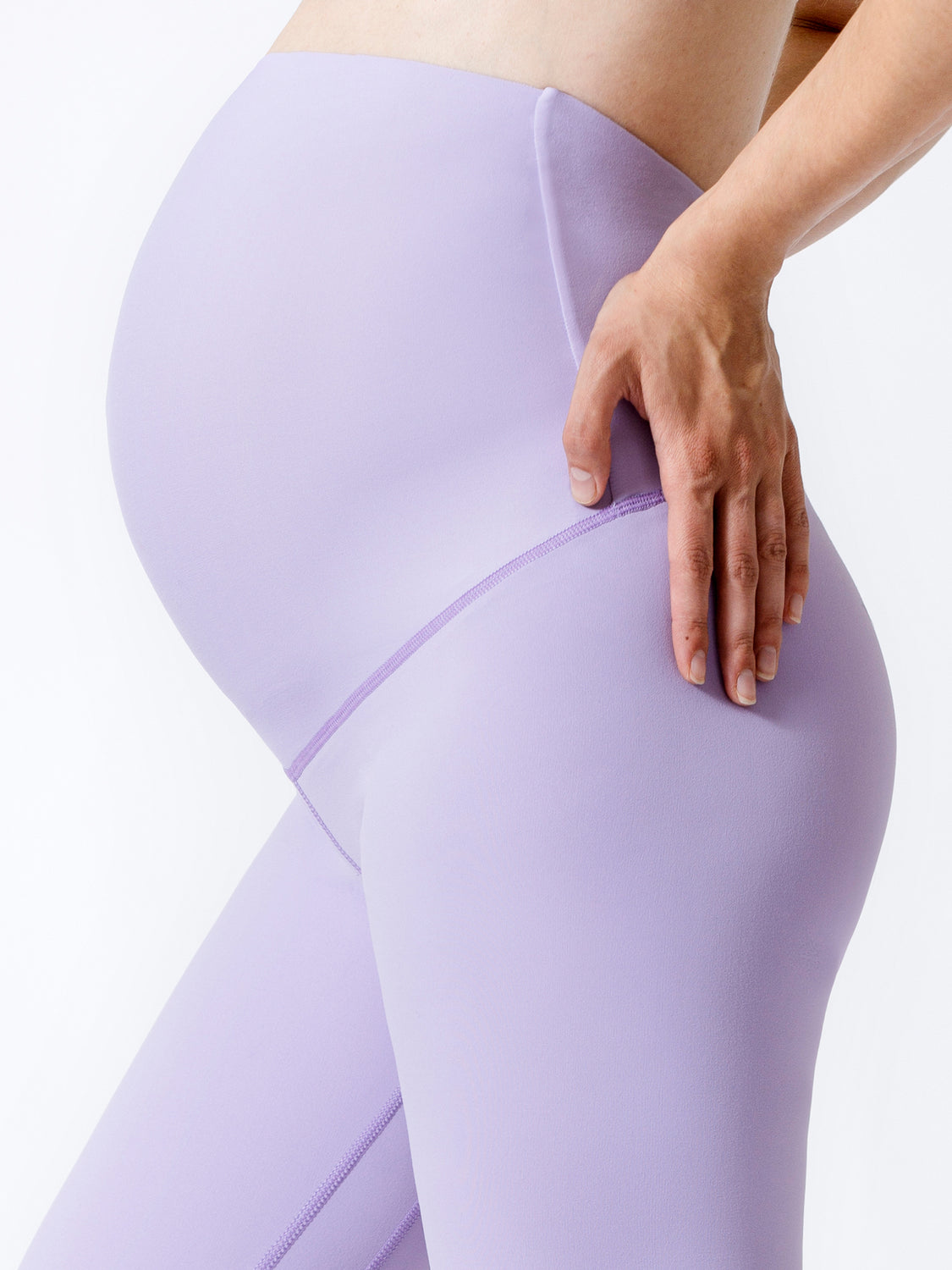 OVER-THE-BUMP MATERNITY SHAPE BIKER SHORTS, AMETHYST