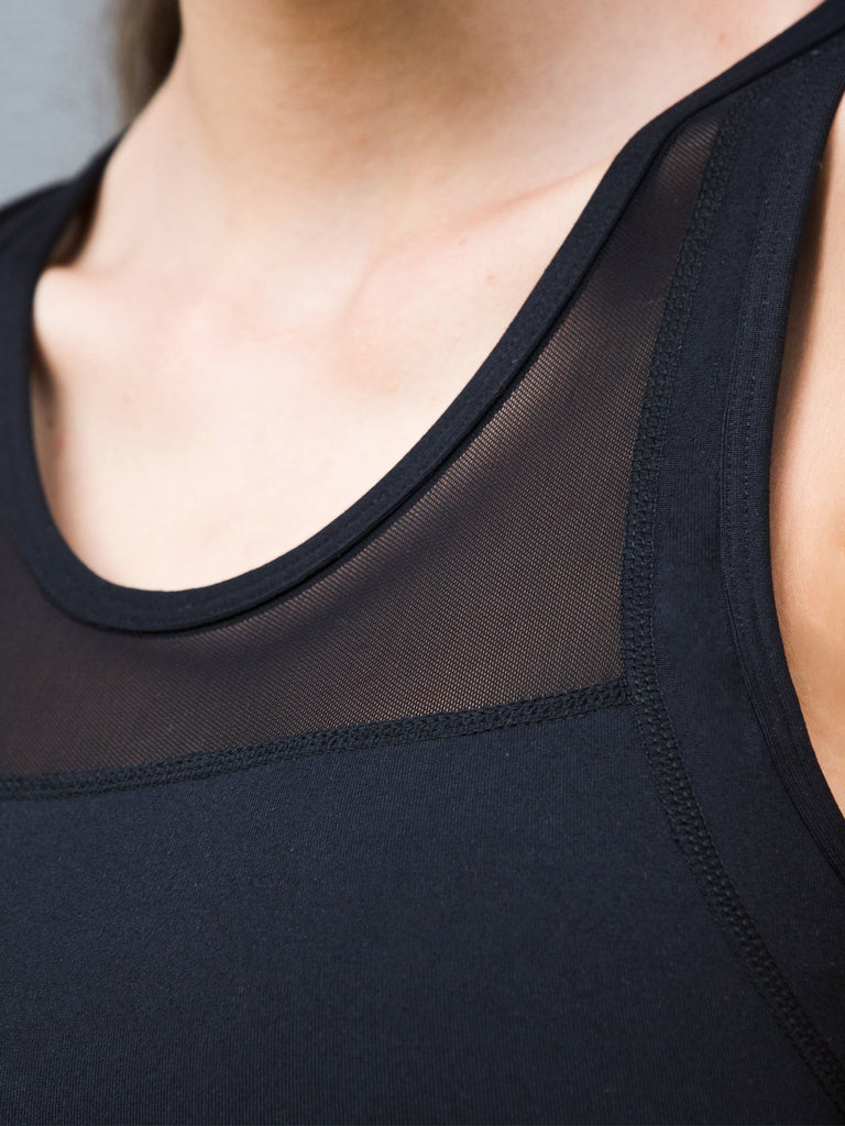 ESSENCE TANK, BLACK/BLACK MESH