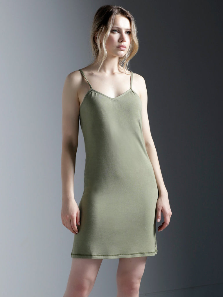 MINI SLIP DRESS, SAGE MODAL