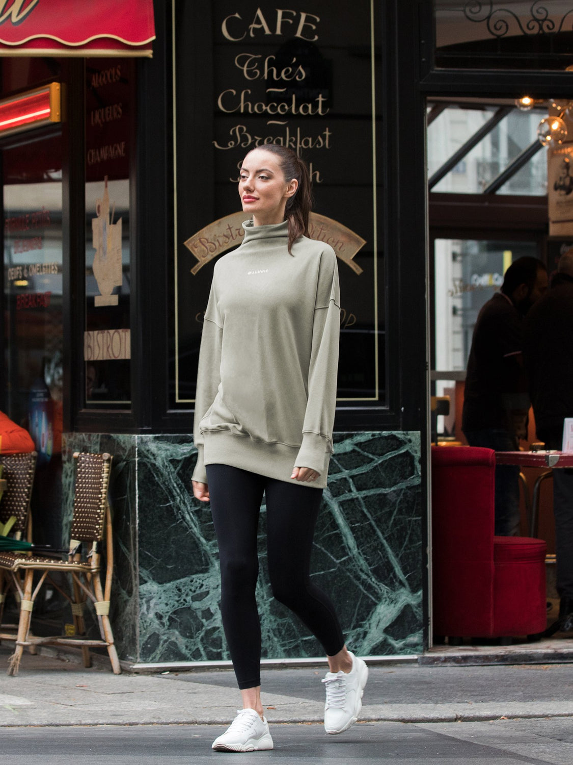 LONG SWEATSHIRT, GREEN-C
