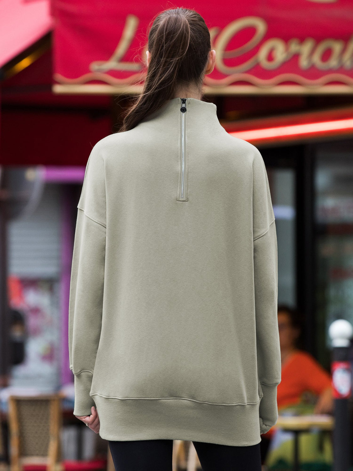 LONG SWEATSHIRT, GREEN-C