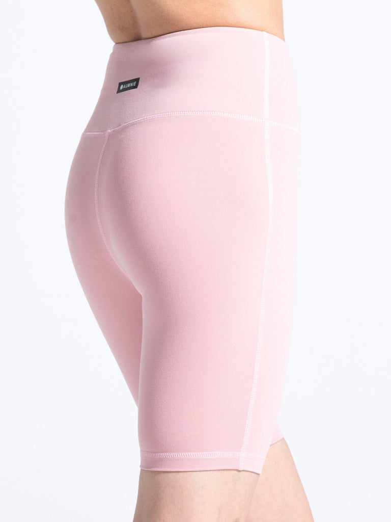 HIGH WAIST BIKER SHORTS, BLUSH