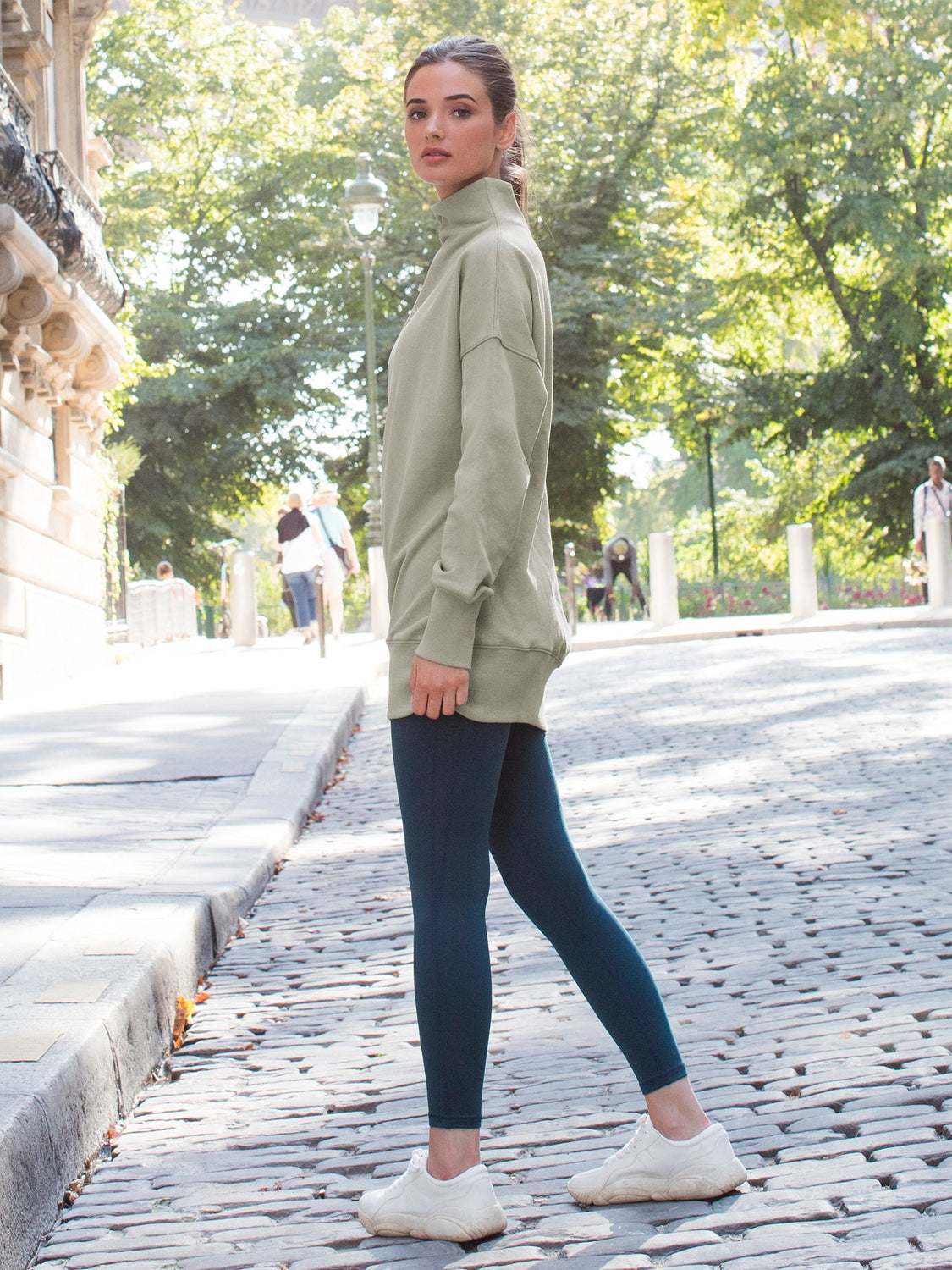LONG SWEATSHIRT, GREEN-C