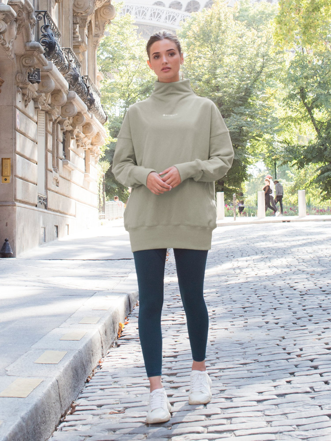 LONG SWEATSHIRT, GREEN-C