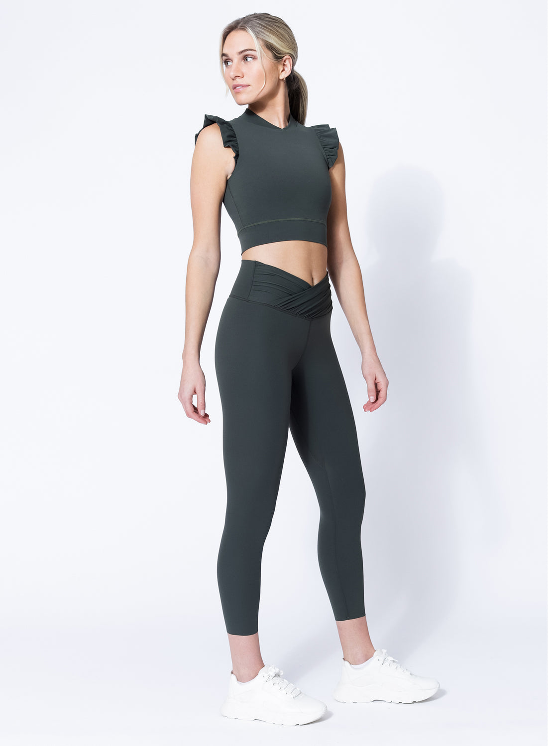 RUFFLED PURE TANK, SAGE