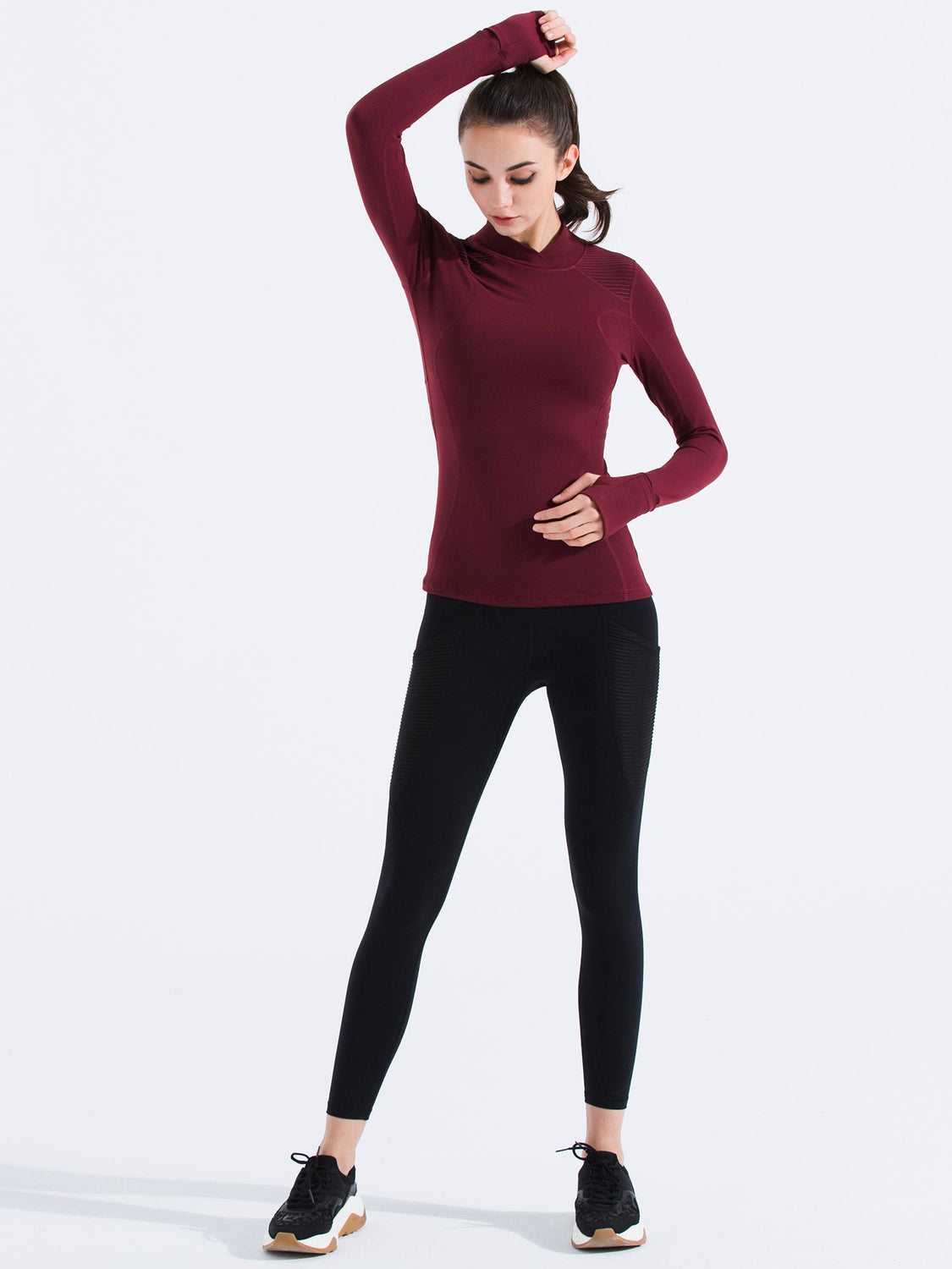 FLEX CURVE TEE, BORDEAUX