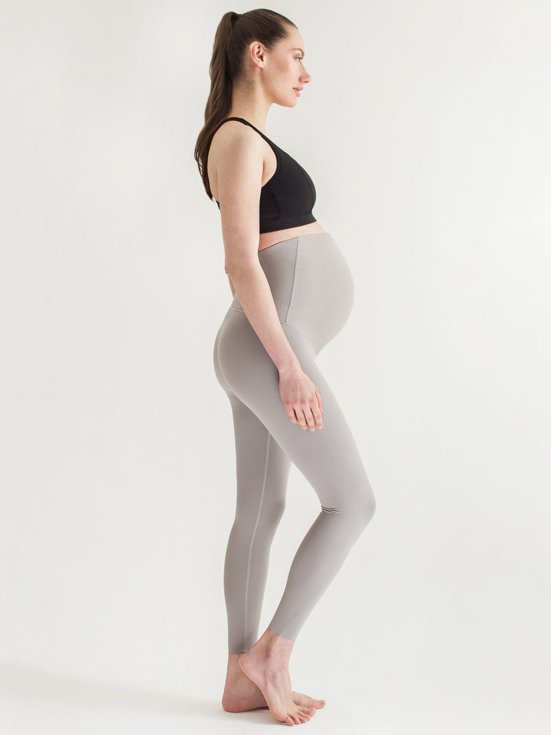 OVER THE BUMP MATERNITY SHAPE PANTS, LUNAR GREY