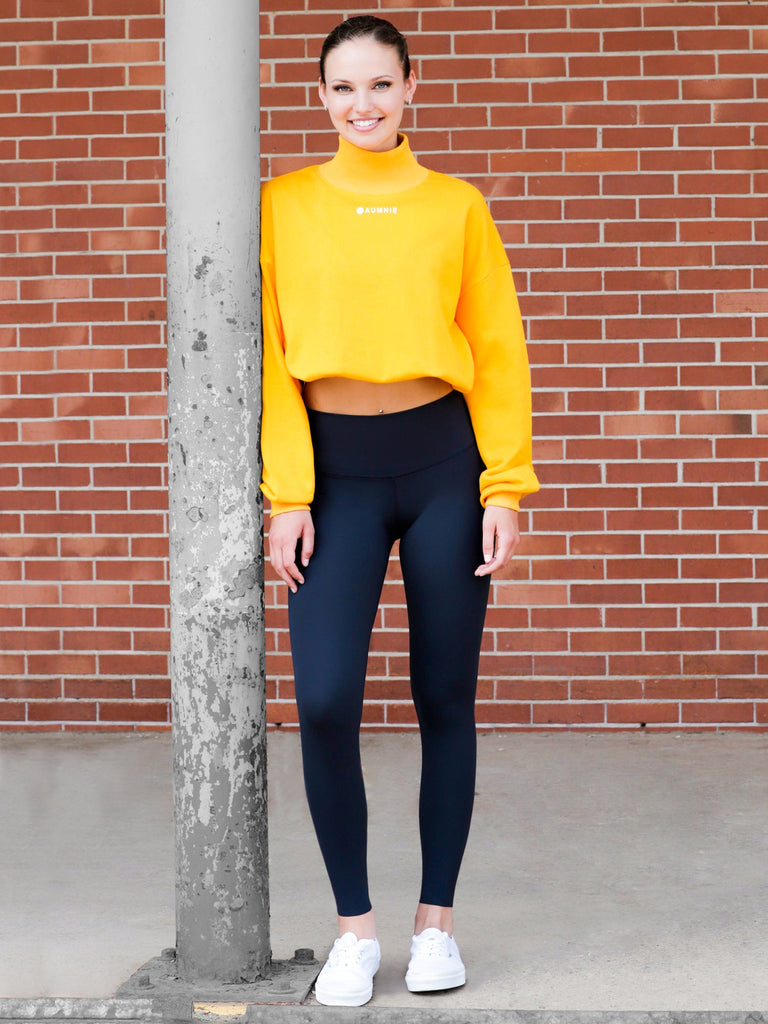 CT MOCK NECK SWEATSHIRT, YELLOW