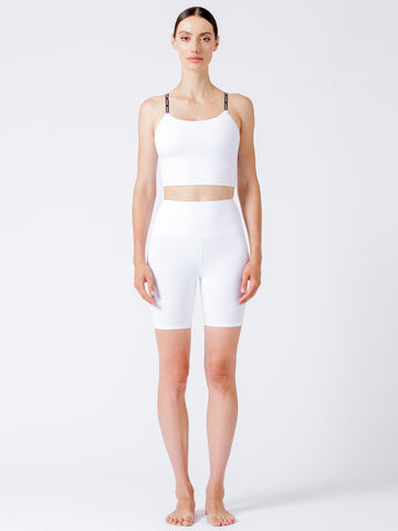 FLEX 6" HIGH WAIST SHORTS, WHITE