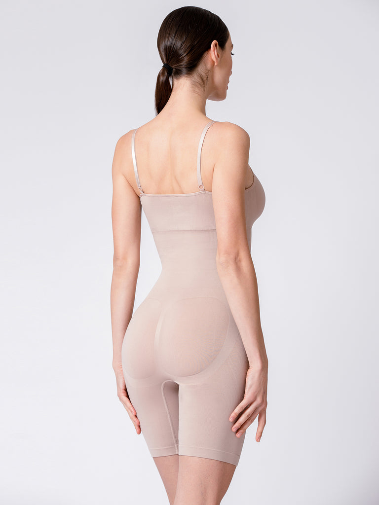 SCULPT & SUPPORT MID THIGH SHAPEWEAR BODYSUIT, NUDE