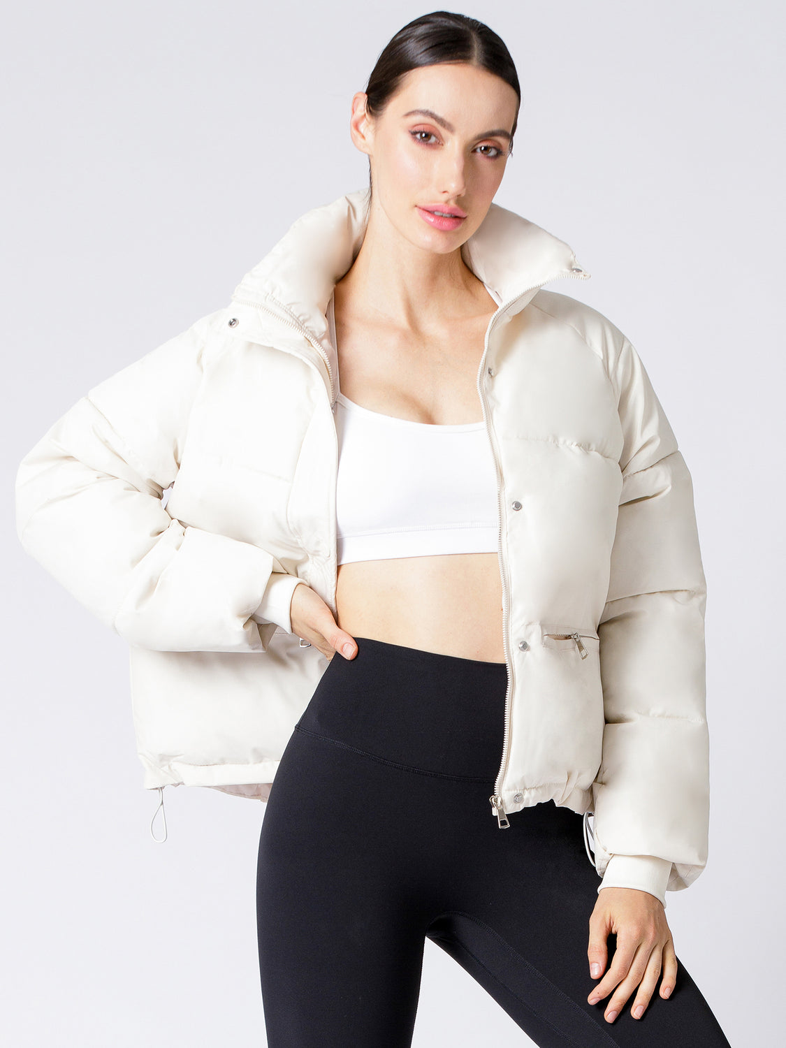 SIMPLICITY PUFFER JACKET, CREAM