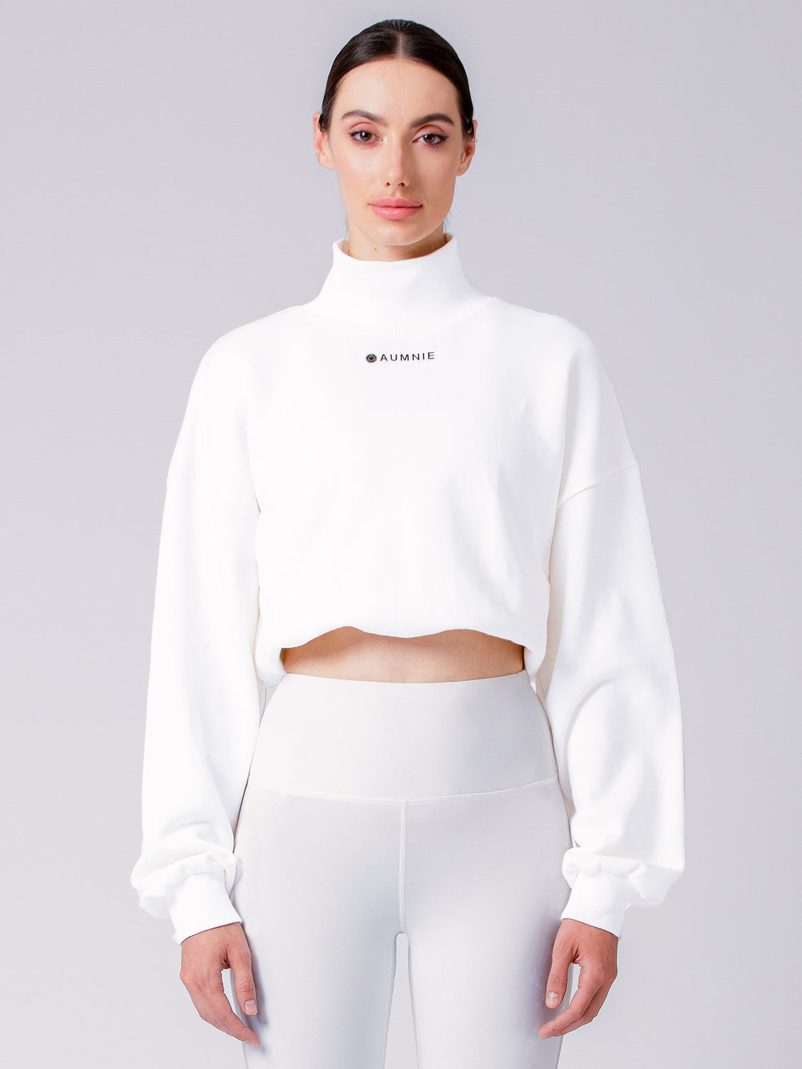 CT MOCK NECK SWEATSHIRT, WHITE