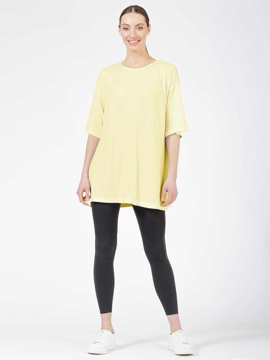 HIGH SPLIT OVERSIZE TEE, JASMINE