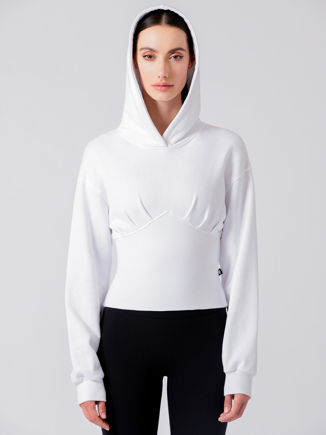 DEVI CORSET HOODIE,WHITE