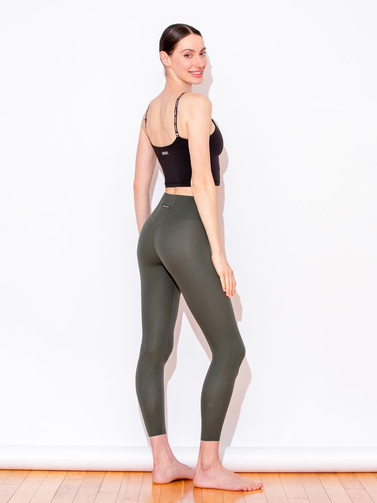 NUDE SHAPE HIGH WAIST PANTS, DARK GREEN