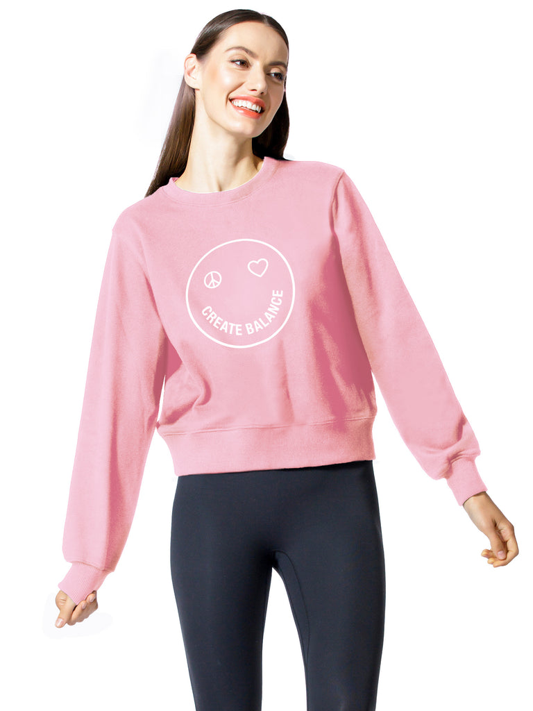 HAPPY GLOW SWEATSHIRT, PINK