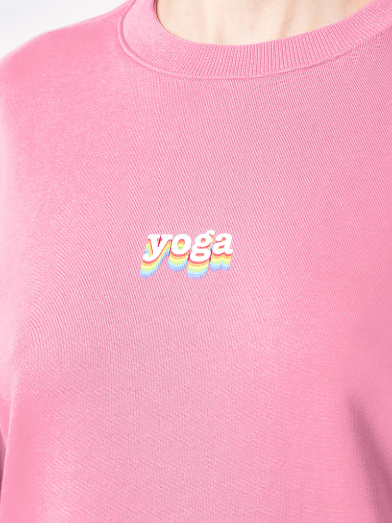 RAINBOW YOGA SWEATSHIRT,PINK