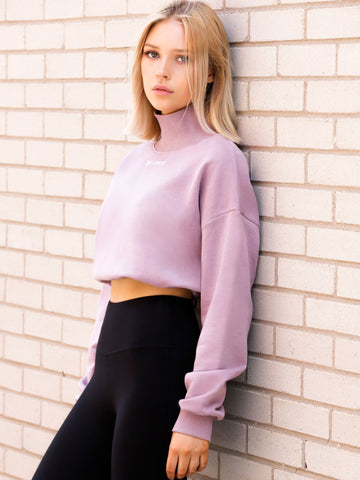 CT MOCK NECK SWEATSHIRT, PURPLE
