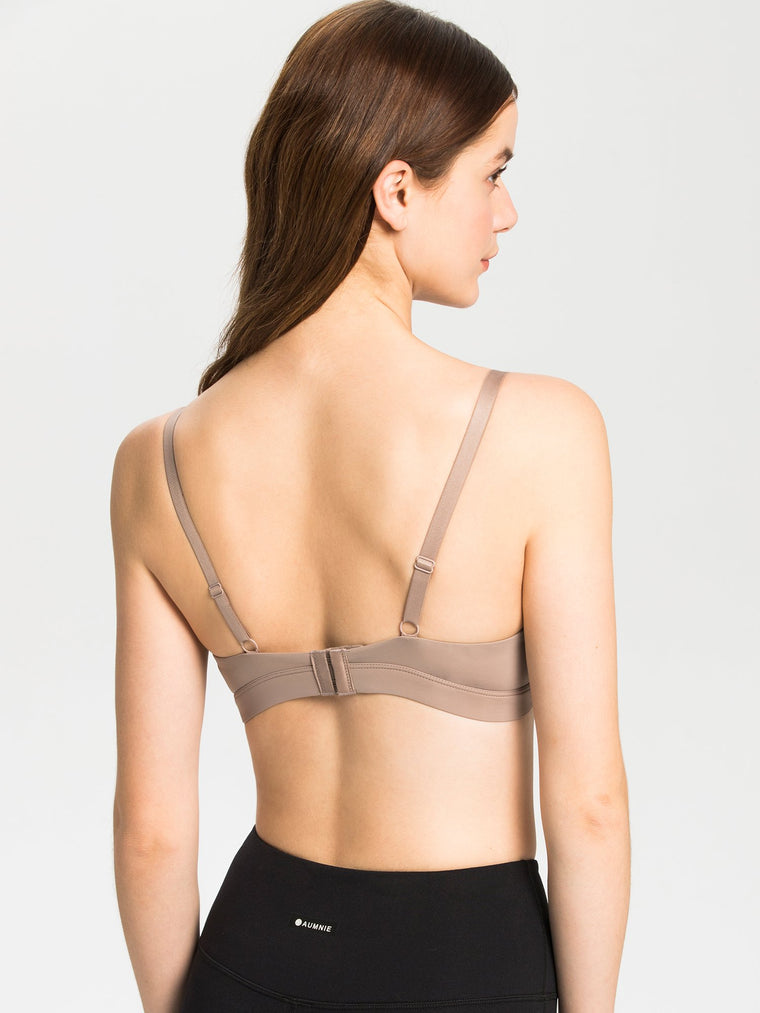CLASSIC RIBBED BRA, COCOA