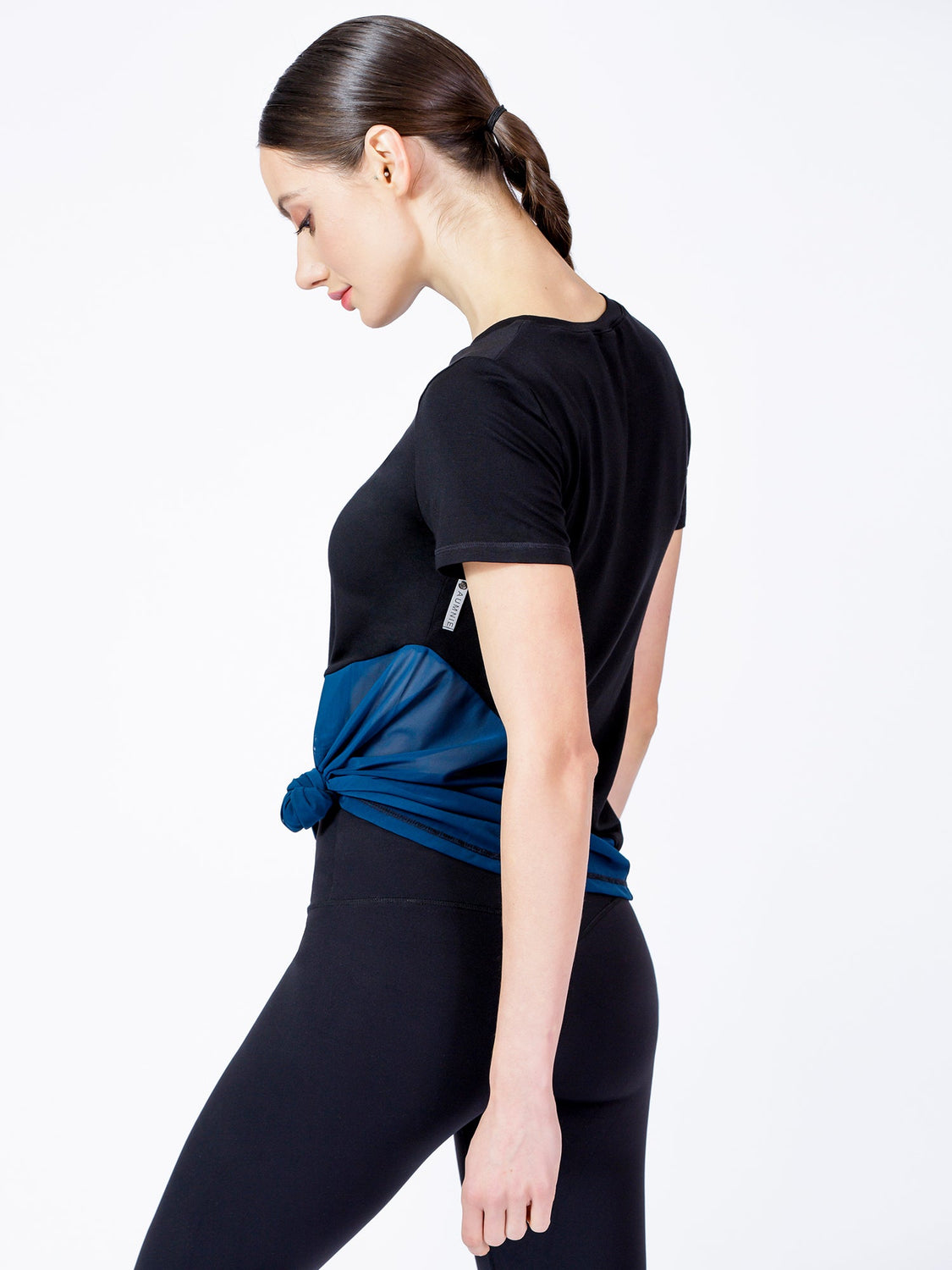 SWAY MESH TEE 2.0, BLACK/LAKE MESH