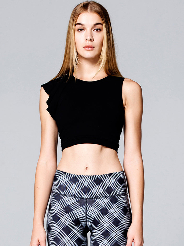 LILY CROPPED TOP, BLACK