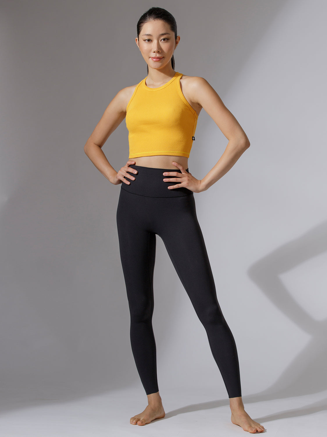 EVERYDAY RIBBED CROPPED SINGLET, YELLOW