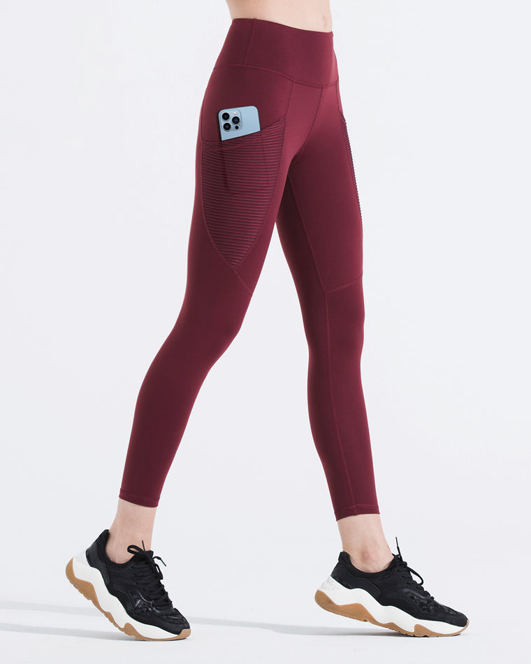 PLEATED POCKET ANKLE CROPS, BORDEAUX