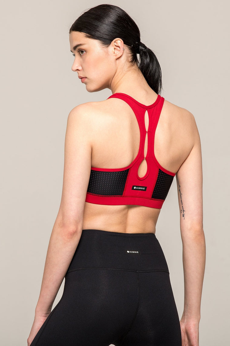 RESONANCE BRA 2.0, HEART/PERFORATED BLACK MESH