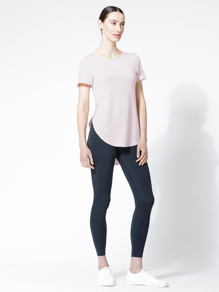 HI LO SIDE SPLIT TEE, QUARTZ