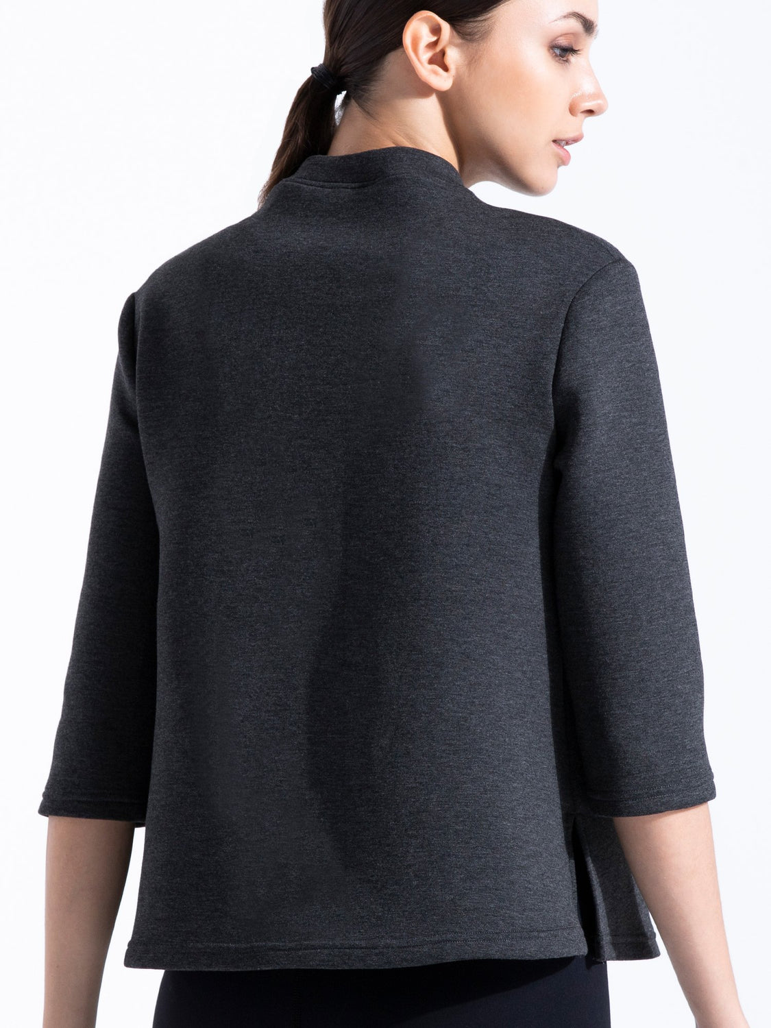 NEOPRENE MOCK NECK 3/4 SLEEVE TOP