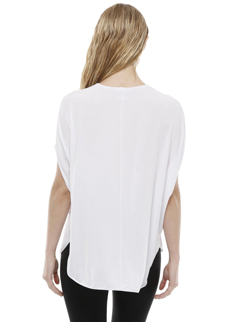 LOOSE FIT CAPE TEE, WHITE-S