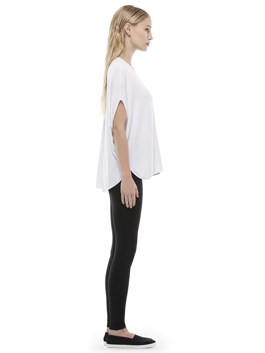 LOOSE FIT CAPE TEE, WHITE-S
